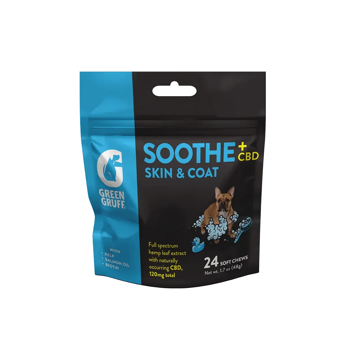 SOOTHE Skin & Coat Plus CBD - Bag | 24 Chews | CBD for pets Green Gruff